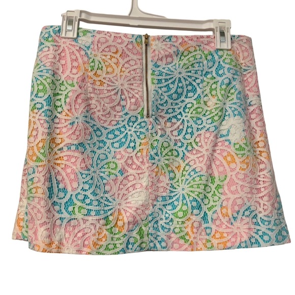 Lilly Pulitzer Multicolored Floral Lace Mini Skirt Pink Blue Green Size 2 - Picture 5 of 8